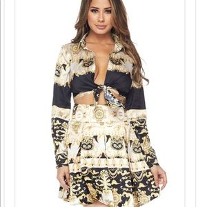 Versace Inspired Skirt Set